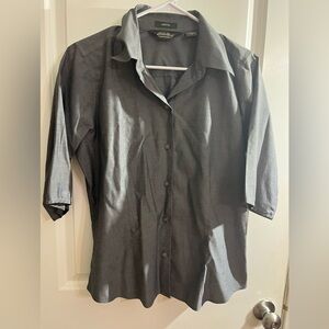 Eddie Bauer Women's Button-Down Shirt in Charcoal Gray
